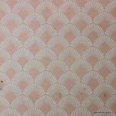 Feuille papier népalais motif arcade blanc sur rose - détail