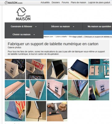 Tutoriel DIY Support tablette en carton, publié chez Maison.com