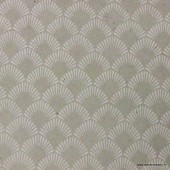 Feuille papier népalais motif arcade blanc sur gris - détail motif