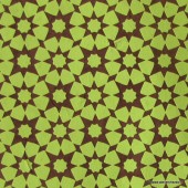 Papier déco népalais marron motif vert anis zoom
