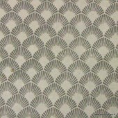 Feuille papier népalais motif arcade marron gris sur blanc - détail