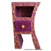 Le chevet en carton Hasiane d'Estelle - Dcoration papier lokta violet fleuri