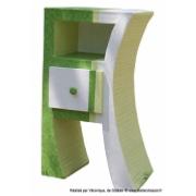 Chevet en carton Hasiane par Vronique - Dcoration peinture vert et blanc