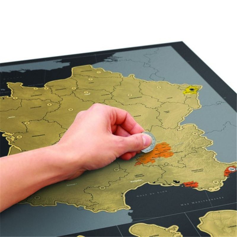 Carte de France à gratter Scratch map version Luxe de L'Atelier Chez Soi