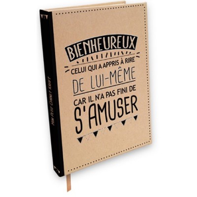 Carnet kraft à lignes Bienheureux qui rit de lui-même Kiub