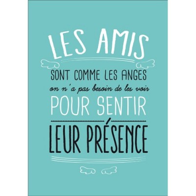 Carte postale message Les amis sont comme les anges Kiub