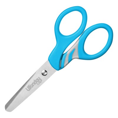 Ciseaux Ambidextres Bout Rond 10 Cm - Pour Droitiers Et Gauchers - Lame Acier Inox Trempé Couleur Bleu Foncé