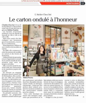 [Presse] L'Atelier Chez Soi dans le Petit Journal de Tarn et Garonne