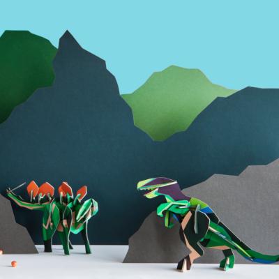 Kits de Dinosaures en carton color  construire