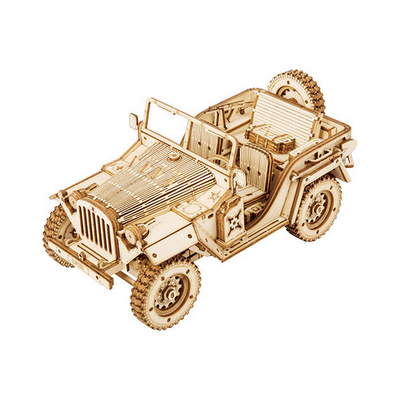 Puzzle 3D Voiture Jeep En Bois - 395 Pièces - Modèle à Assembler 19cm