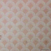 Feuille papier népalais motif arcade blanc sur rose - détail
