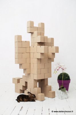 Dragon fabriqu avec des briques en carton Gigi bloks - Jeux Atelier Chez Soi