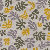 Détail feuille papier lokta motif algues jaune vert gris fait main au Népal - Papiers de Atelier Chez Soi