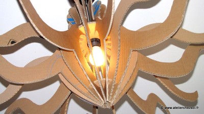 Luminaire en carton, suspension Lumi3, Atelier Chez Soi