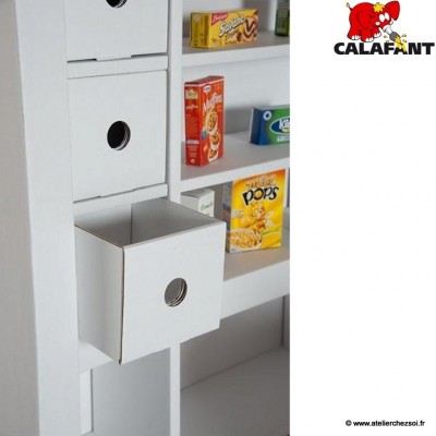 tiroirs en carton de l'etagere en carton pour enfant de Calafant