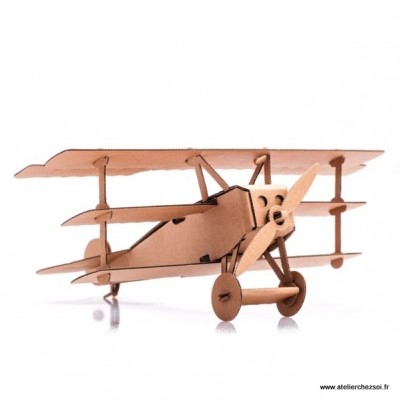 Avion baron rouge en carton  - Jouet en carton Leolandia Atelier Chez Soi