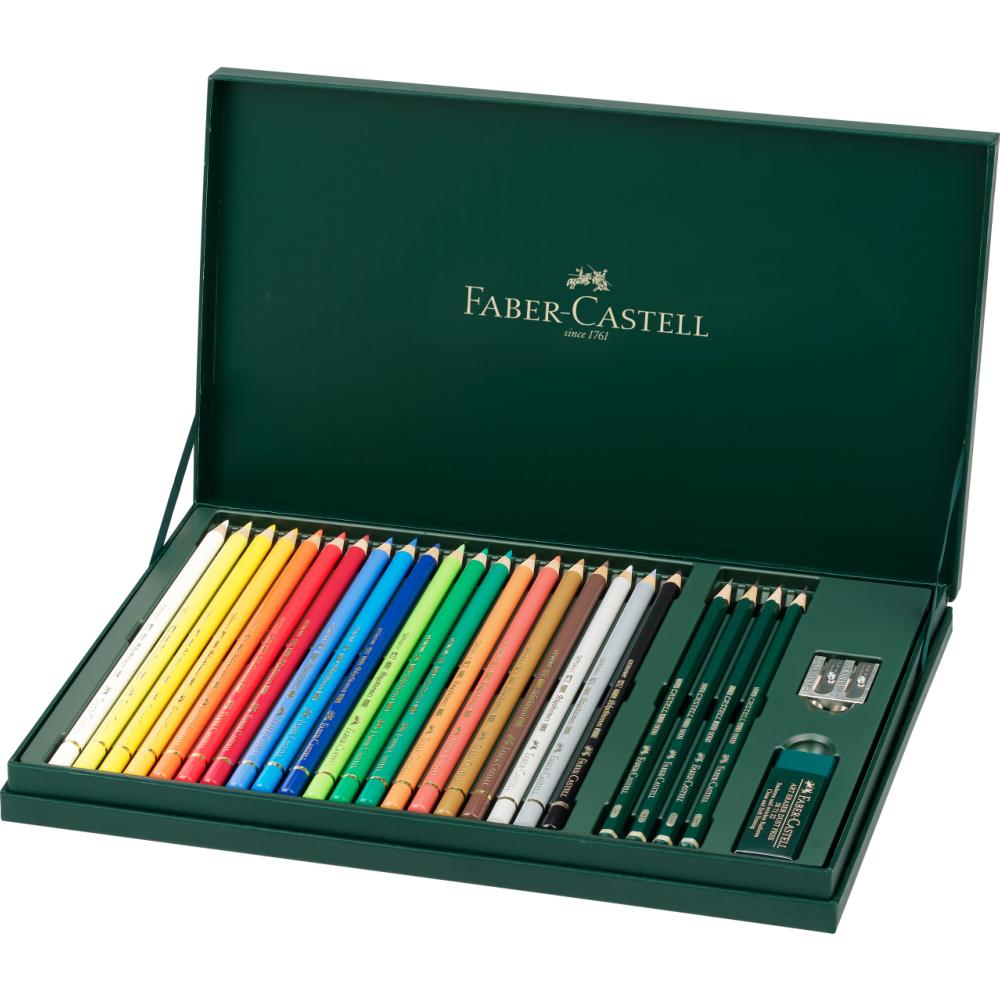Coffret Crayons De Couleur Polychromos 20 Couleurs Et Accessoires Faber Castell