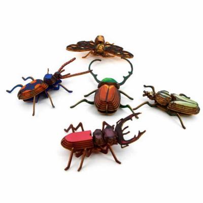 Kit Petits Insectes à fabriquer en Bois 5 Insectes Couleurs classiques Agent Paper