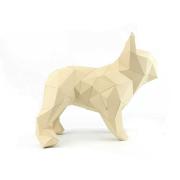 Kit de pliage Prédécoupé Chien Bouledogue Français Beige 30x19x36 Agent Paper