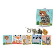 Coffret Laine à Lacer 5 Tableaux Animaux des Bois 3 ans Crealign