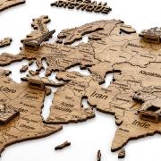 Carte du monde 2D en Bois Foncé Taille M 70x100 cm Creatif Wood