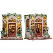 Kit Maquette Green Life Bookshop 18x16x16 cm CWGC203 Librairie Verte 3D avec Vitre anti-poussière Cutebee
