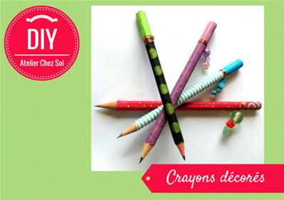 Tuto crayons à papier décorés de papier artisanal