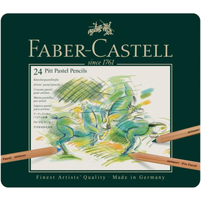Crayons Pastel Pitt Boite métal 24 couleurs Faber Castell