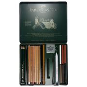 Set Dessin Esquisse Monochrome Pitt 21 pièces Boite métal Faber Castell