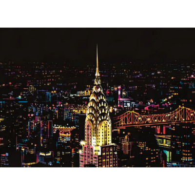 Peinture à gratter Paysage New-York 30x42 Figure d'Art