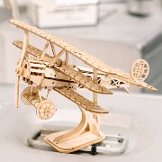 Maquette Bois Avion Triplan 21cm Puzzle 3D de 145 pièces