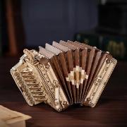 Maquette Bois Musique Accordéon 17 cm Puzzle 3D de 152 pièces