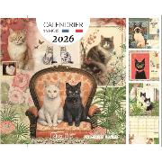 Calendrier mural 2026 Chats 12 illustrations Gwenaëlle Trolez 16 mois 30X30 cm Kiub