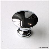 Bouton de meuble rond zamak chrome brillant Ø30