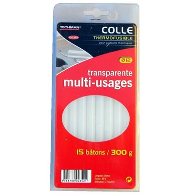 15 Bâtons colle thermofusible 300g Ø12mm 20cm Techman