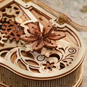 Kit Boîte à musique Piano à fabriquer 17 cm Puzzle 3D Bois mécanique Magic Piano AMK81 223 pièces Rokr
