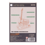 Maquette Bois Musique Guitare Electrique 22 cm Puzzle 3D de 140 pièces TG605K Rolife