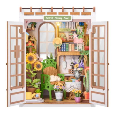 Kit Maquette 3D à fabriquer Coin Secret Fleuri 15x14x18 cm TGE04 Secret Bloomy Nook 246 pièces Miniature Rolife