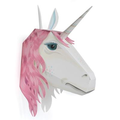 Kit Trophée Tête de Licorne Magique Colorée à Construire