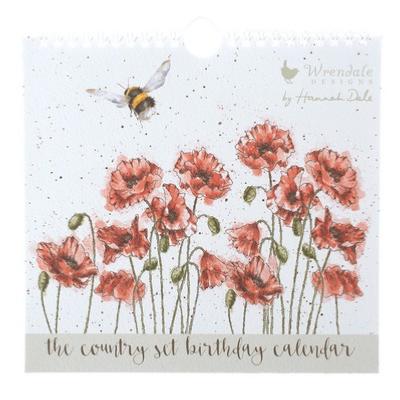 Calendrier perpétuel Calendrier d'anniversaires Coquelicots Country Set Wrendale