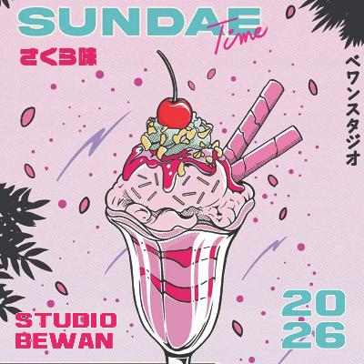 Calendrier mural 2026 Sundae Time Studio Bewan 12 illustrations 30X30 cm Blue Art Editions