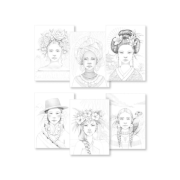 Bloc de coloriage Les femmes 20 feuilles A4 250g Odélia E. Colin Clairefontaine