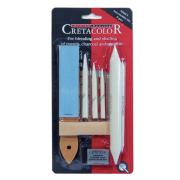 Set 9 Accessoires de Dessin pour Artiste Estompe Affutoir Gomme Cretacolor