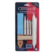 Set 9 Accessoires de Dessin pour Artiste Estompe Affutoir Gomme Cretacolor