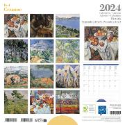 Calendrier mural 2024 Paul Cézanne 12 illustrations 16 mois 30X30 cm Ed Desastre