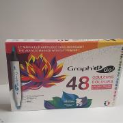 Marqueurs Acrylique Graph'It Go 48 couleurs Double-Pointe Sans amorçage