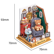 Mini-Kit Maquette Bois Maison miniature Salon Warm Corner 7x7x9 cm DS028