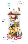 Kit Maison miniature Bloomy House Maquette tube à fabriquer H 18 cm DS002