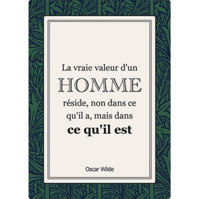 Carte postale Belles Citations La Vraie Valeur d'un Homme 15x21 cm Kiub
