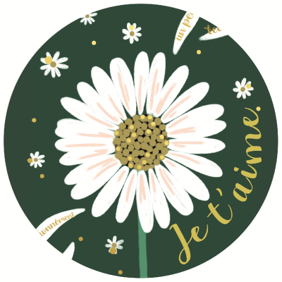 Magnet rond 56mm Petits Messages Je t'aime Marguerite Le Magnet Français